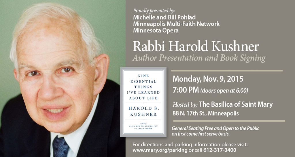Rabbi Harold Kushner - Nov 9, 2015 - The Basilica of St.Mary